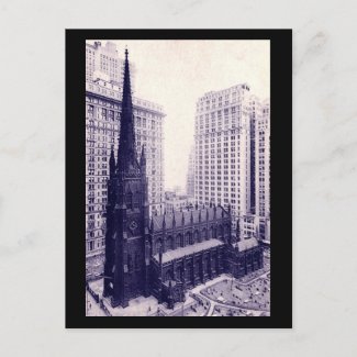 Trinity Church, New York City Vintage postcard