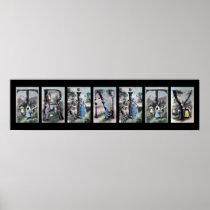 TRINITY Vintage Alphabet Letter Name Art Posters