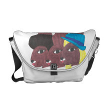 Trio Chocolate Bunnies Messenger Bag
