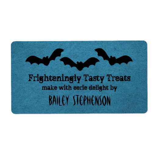 Trio of Bats Halloween Baking Labels, Dark Blue