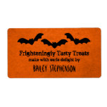 Trio of Bats Halloween Baking Labels, Orange