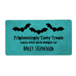 Trio of Bats Halloween Baking Labels, Teal