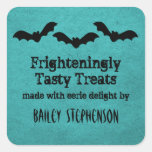Trio of Bats Halloween Baking Stickers, Teal