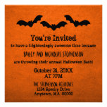 Trio of Bats Halloween Party Invite, Orange