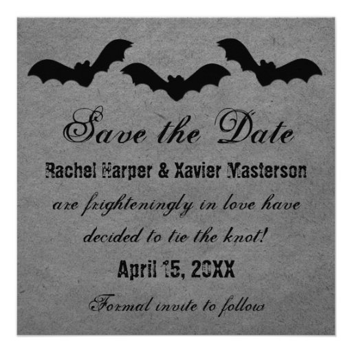 Trio of Bats Halloween Save the Date Invite