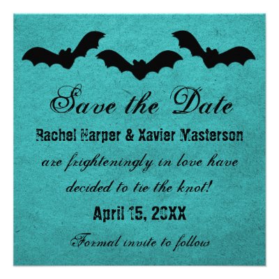 Trio of Bats Halloween Save the Date Invite