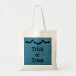 Trio of Bats Halloween Treat Bag, Dark Blue