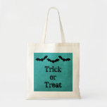 Trio of Bats Halloween Treat Bag, Teal