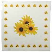 Trio of Black-Eyed Susans Cloth Napkins