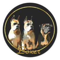 Trio of boxer dogs stickers
