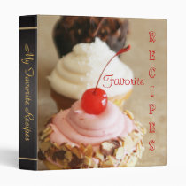 Trio of Cherry Cupcakes Sweet Desert Recipe Binder