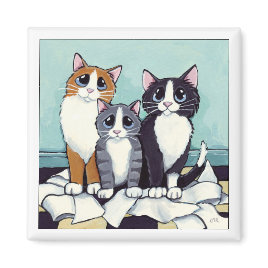 Trio of Likely Suspects | Cat Art Magnet magnet