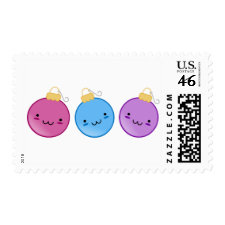 Trio of Cute Kawaii Christmas Ornaments Stamps