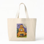 Trio of Pumpkins and Cats Canvas Bag