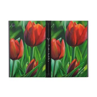 Trio of Red Tulips flower nature digital painting Cases For iPad Mini