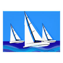 Trio of Sailboats Announcements