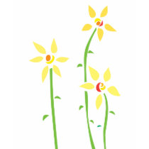 Trio of Yellow Flowers t-shirts