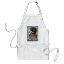 Triona the pig watering her flowers apron