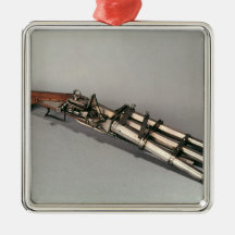 Triple-barrelled pistol christmas ornament
