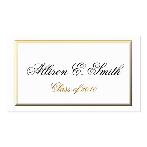 Triple Bordered Graduation Name Card Business Card Template (front side)
