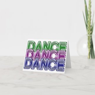 Triple Dance Neon Bling BLANK Note Card