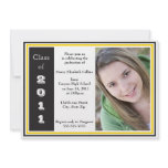 Triple Frame Graduation (black and gold) invitations