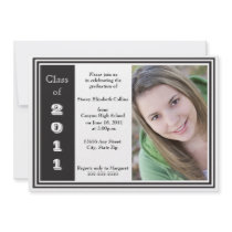 Triple Frame Graduation (black and white) Custom Announcement