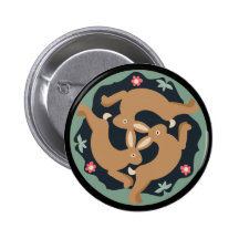 Triple Hare Pinback Buttons