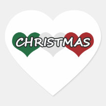 Triple Heart Christmas Heart Sticker