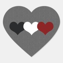 Triple Heart Heart Stickers