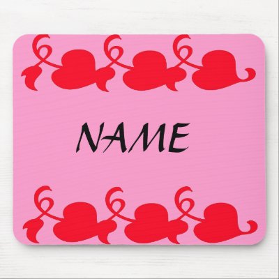 Triple Heart Personalized Mouse Pad by lapatrick1161