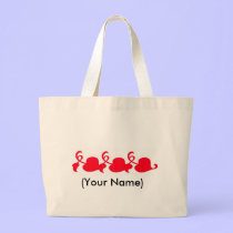 Triple Heart Personalized Tote bags