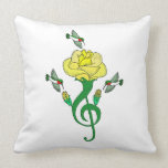 Triple Hummingbird Rose Clef Throw Pillows