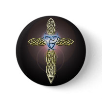 Triple Lunar Celtic Cross Button