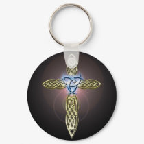 Triple Lunar Celtic Cross Keychain
