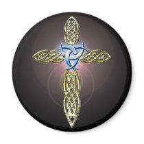Triple Lunar Celtic Cross Magnet by pentagramstar Triple Lunar Celtic Cross Magnet
