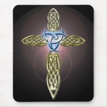 Triple Lunar Celtic Cross Mousepad