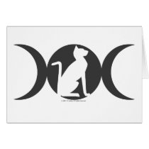 Triple Moon Cat greeting card cards