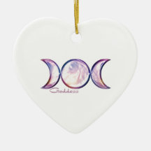 triple moon goddess iridescent pearl christmas ornament