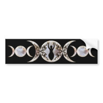 Triple Moon Moonstone Goddess Bumper Stickers