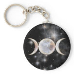 Triple Moon Moonstone Keychains