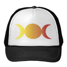 triple moon one white background trucker hat