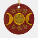 Triple Moon & Pentacle #3 Christmas Tree Ornaments