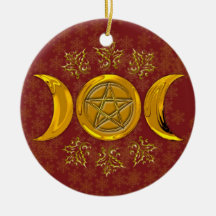 Triple Moon & Pentacle #3 Christmas Tree Ornaments