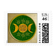 Triple Moon & Pentacle, With Holly & Frame #2 Stamps