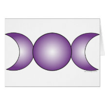 Triple Moon - purple gradient Greeting Cards
