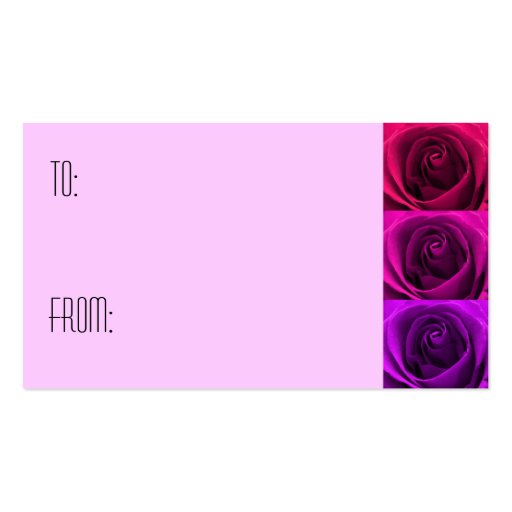 Triple Rose Gift Tag Business Card Templates (front side)