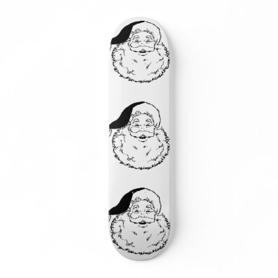 Triple Santa Skate Board Deck by holiday_cheers