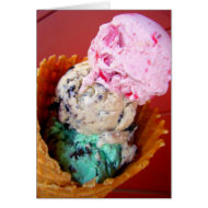 triple scoop ice cream cone card