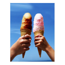 Triple Scoop Ice Cream Cones Post Card